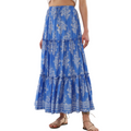 Blue floral tiered skirt on a transparent background