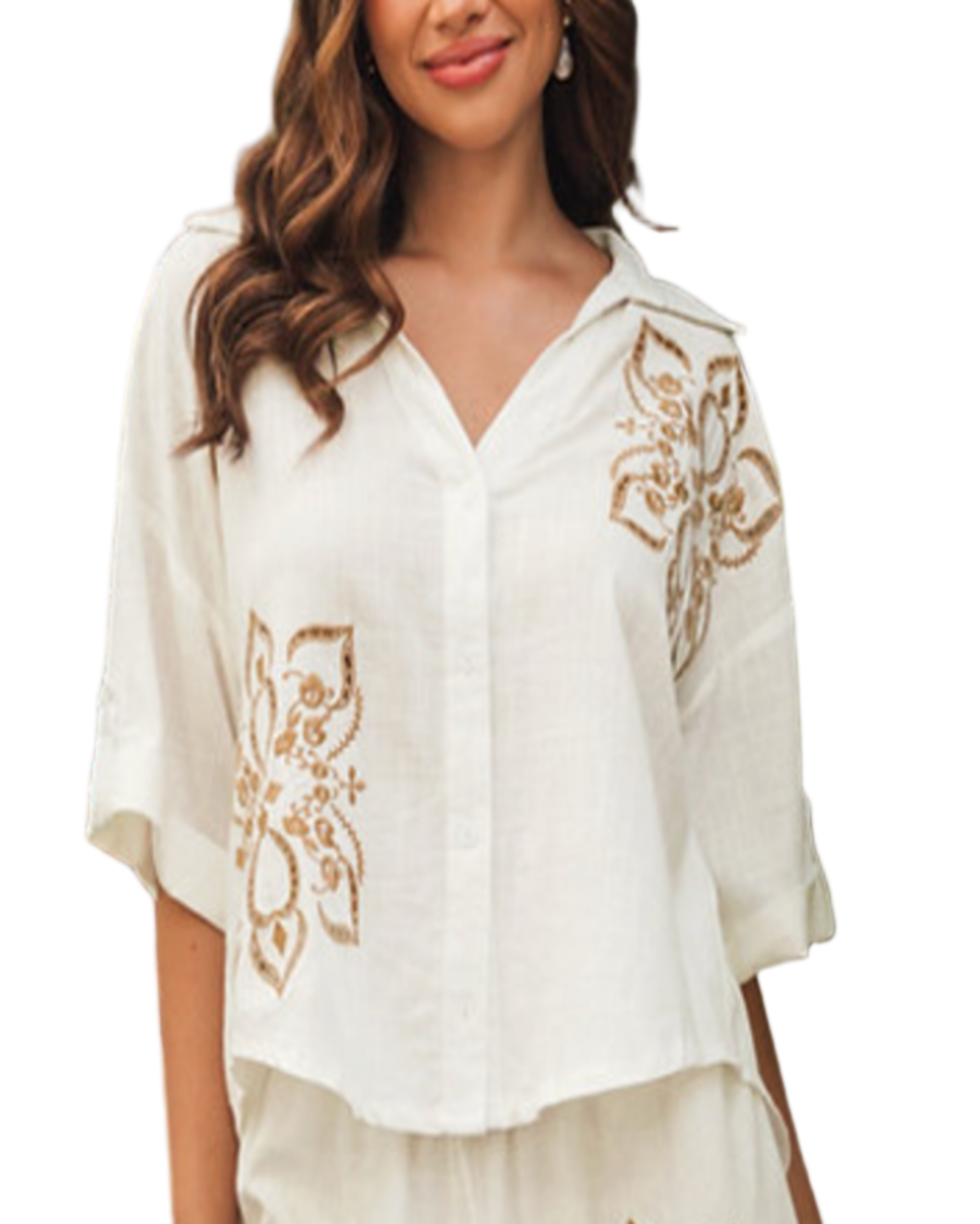 Nora embroidered Shirt - white
