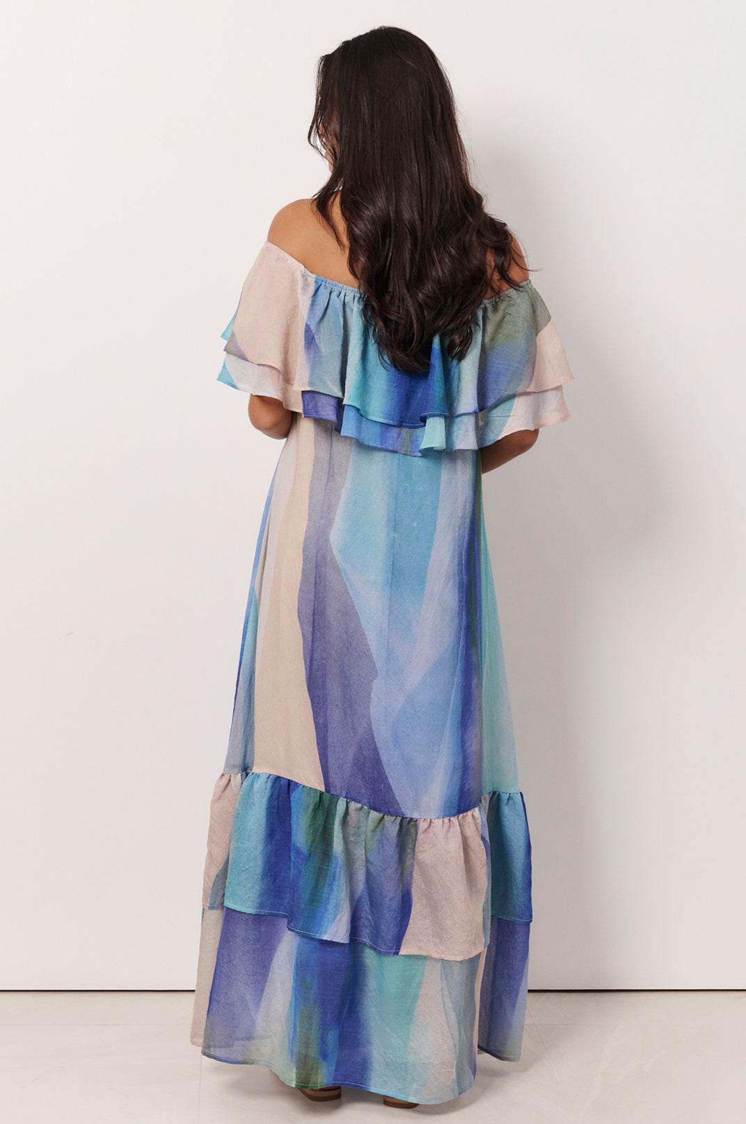 Kalani Frill Maxi Blue Rainbow