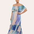 Kalani Frill Maxi Blue Rainbow