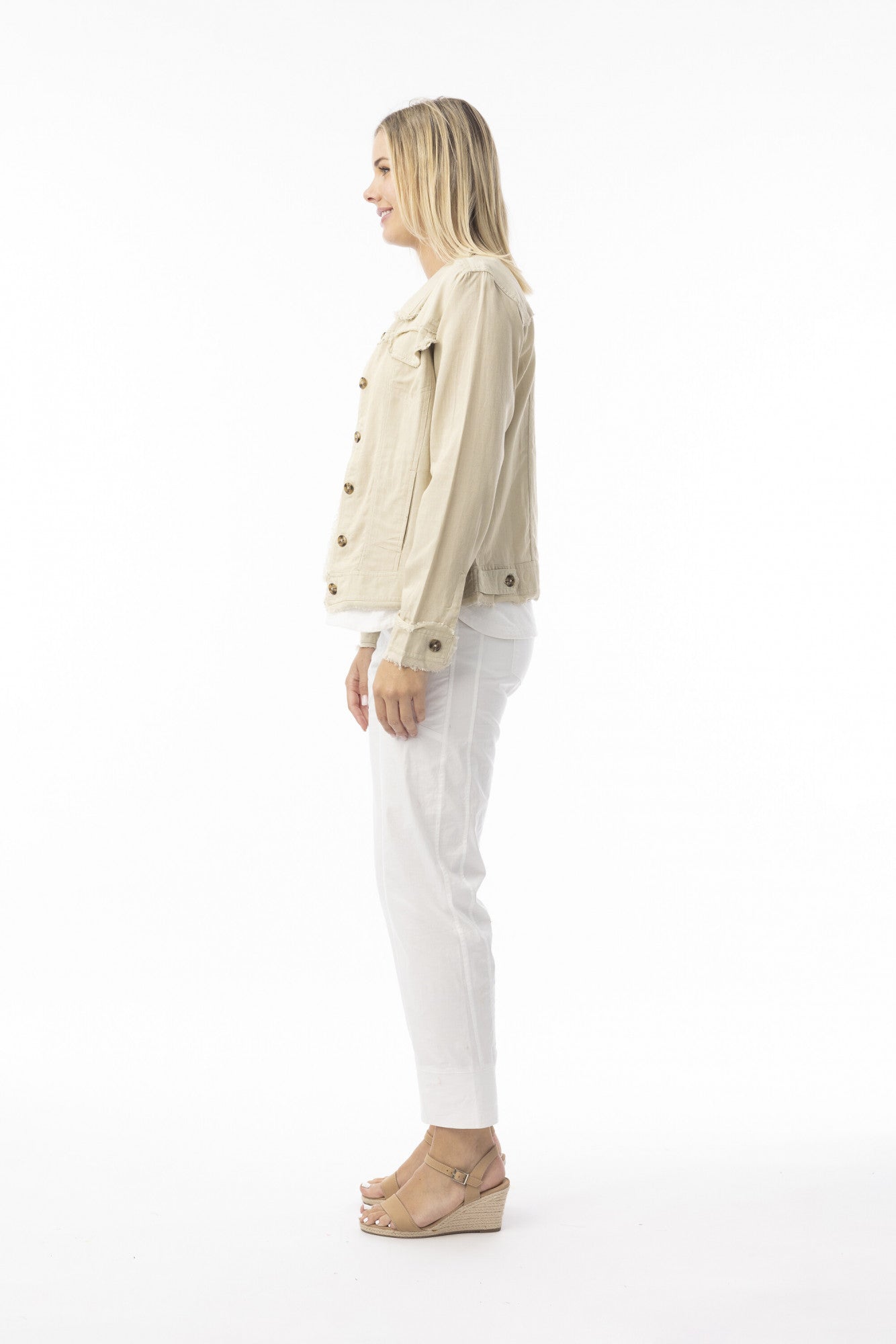 Linen Blend Jacket Beige