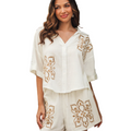 Nora Embroidered Short - White